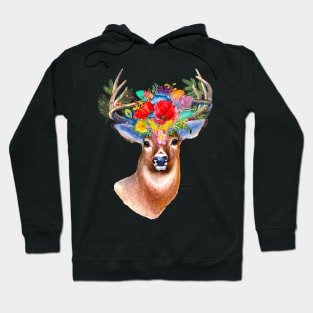 Woodland wildflower stag Hoodie